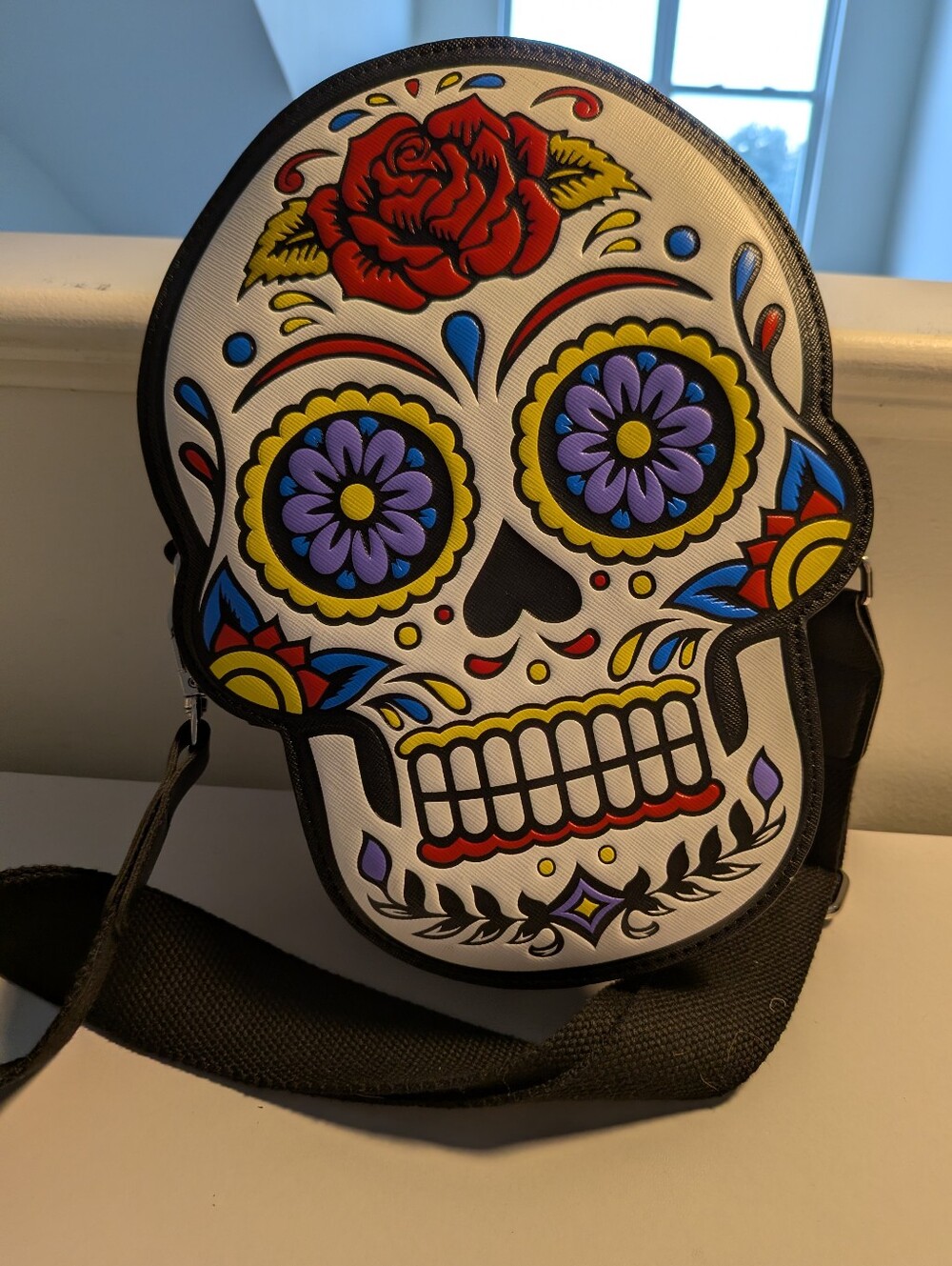 Day of the Dead Sugar Skull Crossbody Bag Halloween Boho Calavera Novelty Purse